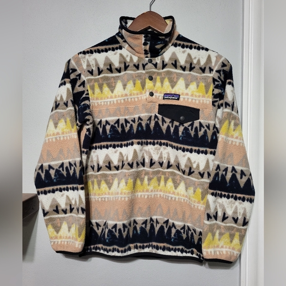 Patagonia Synchilla Snap-T Pullover Bandicoot Marrow Print Women's Size X-Small - Picture 2 of 8